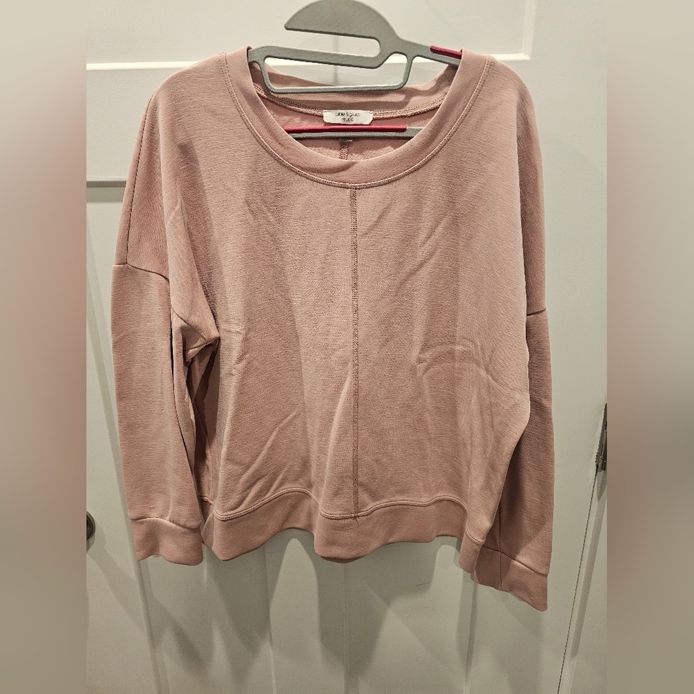 Cable & Gauge Studio Large Blush Pink Modal Blend Pullover Sweatshirt Soft Top